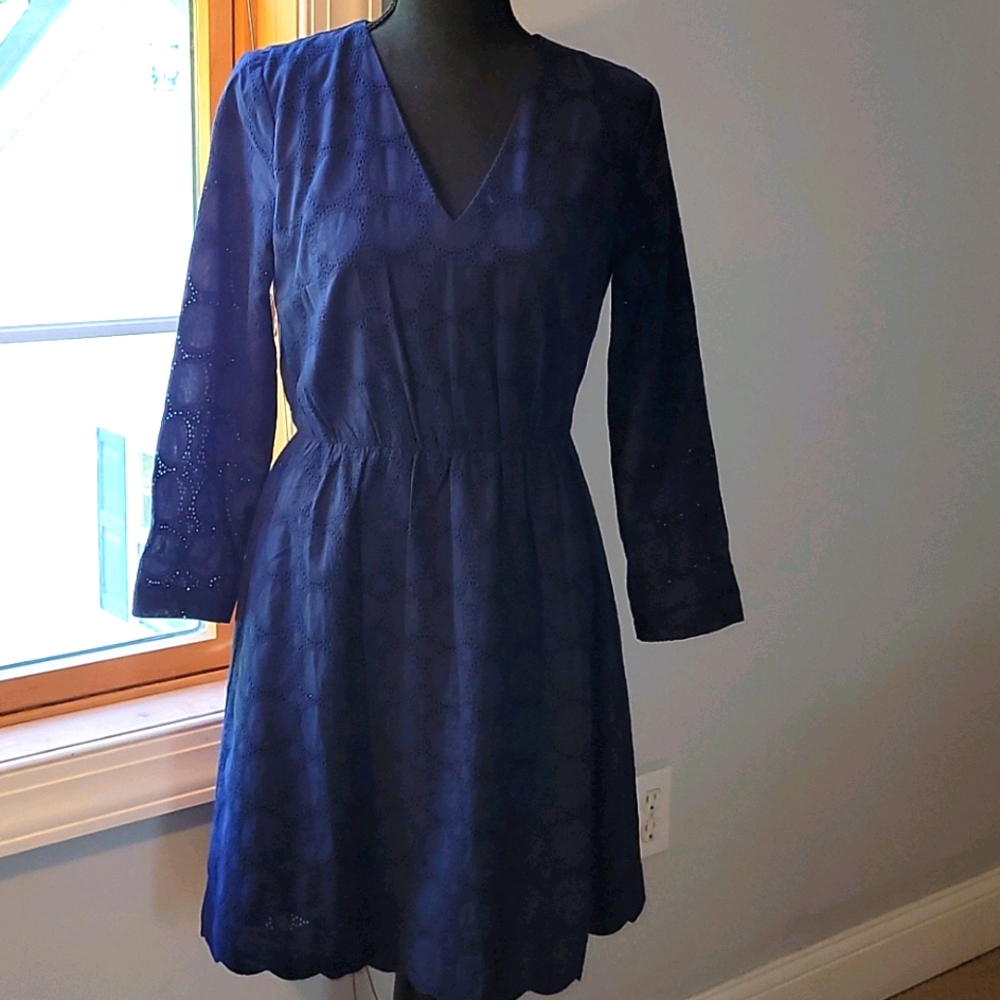 👗NWT Adorable Navy Cotton Dress (0203)